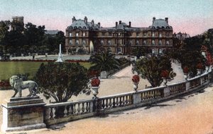 Paris : le Palais et le Jardin du Luxembourg. Photographie de 1920 dans « Album Artistique » de la ville de Paris. Collection privée.