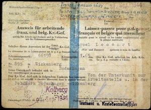 Passeport de la Seconde Guerre mondiale, "Passeport" pour les PDG français et belges qui travaillent, 25/9/1944.