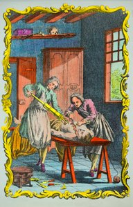 Médecin étudiant le mouvement du sang : frontispice du «mémoire sur le mouvement du sang et sur les effets de la saignée» par Albrecht von Haller (1756). Collection privée - Anonymous Anonymous
