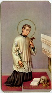 Image pieuse : Louis de Gonzague adorant la croix - Anonymous Anonymous
