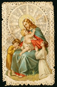 Image pieuse : Jésus avec des enfants