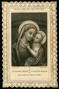 Image pieuse : Portrait de la Vierge Marie, Notre-Dame du Bon Conseil