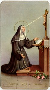 Image pieuse : Rita de Cascia pendant sa stigmatisation partielle - Anonymous Anonymous