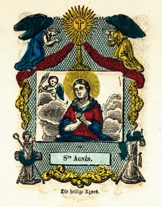 Image pieuse : Sainte Agnès. Gravure du XIXe siècle - Anonymous Anonymous