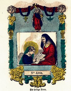 Image pieuse : Sainte Anne. Gravure du XIXe siècle, Collection privée