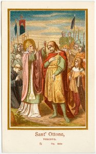 Image pieuse : Saint Othon I Évêque de Bamberg (gravure)