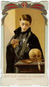 Image pieuse : Saint Gabriel de Notre-Dame des Douleurs, étudiant passioniste italien
