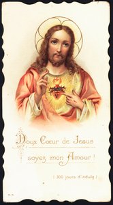 Image pieuse : « Doux cœur de Jésus, sois mon amour » Chromolithographie du début du 20e siècle. Collection privée - Anonymous Anonymous