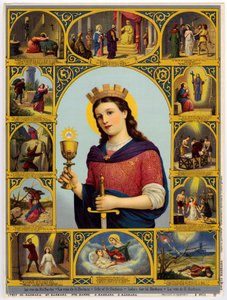 Image pieuse : vie de Sainte Barbe (chromolithographie) - Anonymous Anonymous