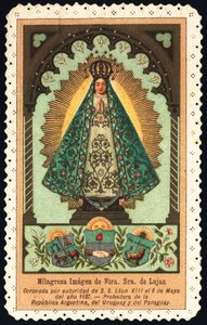 Image pieuse : Représentation de Notre-Dame de Luján, protectrice de l
