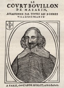 Pamphlets politiques Mazarinade (pamphlet politique sous la Fronde), image populaire contre Mazarin à propos de sa retraite à Bouillon (Le court bouillon de Mazarin). Collection privée. - Anonymous Anonymous
