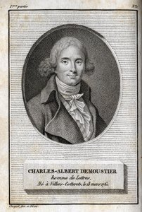 Portrait de Charles Albert Demoustier (1760-1801) écrivain français. Gravure de 1819 dans "Lettres à Emilie sur la mythologie" par Charles Albert Demoustier (1760-1801). Collection privée. - Anonymous Anonymous