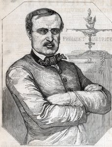 Portrait de François-Désiré Froment-Meurice (1802-1855) orfèvre français. Gravure de 1855. Collection privée. - Anonymous Anonymous