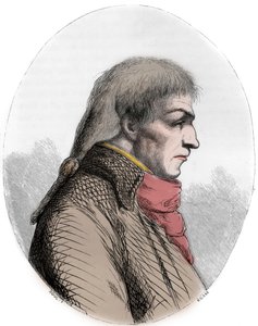 Portrait de Joseph Le Bon (1765-95) homme politique français - Portrait de Guislain François Joseph Le Bon (1765-1795), révolutionnaire français - Gravure de 1863 dans « Le Livre Rouge - Histoire De L