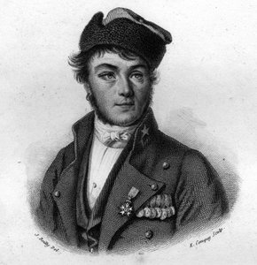 Portrait de Louis Brune (1807-1843) sauveteur de Rouen dans « Portraits et histoire des hommes utiles : hommes et femmes de tous pays et de toutes conditions, qui ont acquis des droits à la reconnaissance des hommes » publié et propagé par la Société Monty