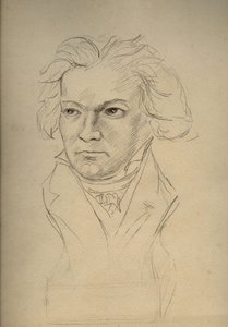Portrait de Ludwig van Beethoven (1770-1827) compositeur allemand - dessin anonyme du début du XXe siècle - Collection privée - Anonymous Anonymous