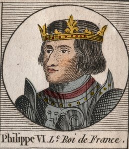 Portrait de Philippe VI de Valois (1294 - 1350), roi de France - Philippe VI de Valois (1293-1350) roi de France - gravure de Instruction sur l
