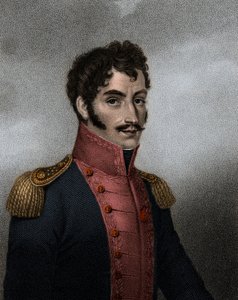 Portrait du politicien et militaire vénézuélien Simon Bolivar (1783-1830), président de la Colombie et du Pérou
