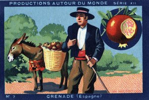 Productions autour du monde : Grenade en Espagne. Chromolithographie de 1933 dans « Album Joseph-Milliat »