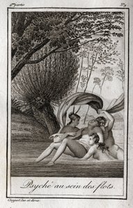 Psyché dans les vagues. Gravure de 1819 dans "Lettres à Émilie sur la mythologie" par Charles Albert Demoustier (1760-1801). Collection privée. - Anonymous Anonymous