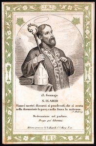 Représentation de Saint Hilaire. Image pieuse - Anonymous Anonymous