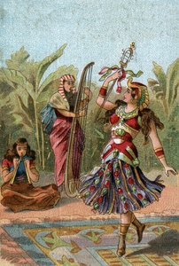 Théâtre à travers les âges : danses égyptiennes. La danse mimée était en honneur chez les Égyptiens.
