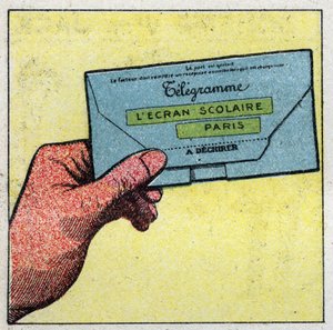 Télégraphe : Télégramme. Illustration anonyme de 1925. Collection privée.
