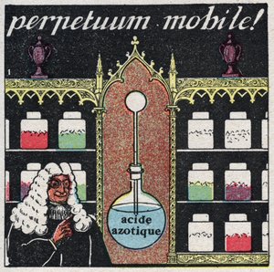 Température et expansion : le « mobile perpetuum », le premier thermomètre utilisé par les apothicaires au XVIe siècle. Illustration anonyme de 1925. Collection privée. - Anonymous Anonymous