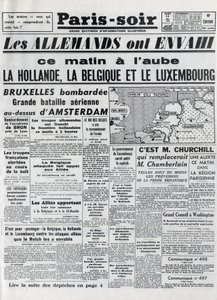 La bataille de Belgique ou campagne belge - campagne de 18 jours - invasion de la Belgique par les troupes allemandes pendant la Seconde Guerre mondiale - PARIS EVIOR du 11/05/1940 - LES ALLEMANDS ONT ENVASÉ LA HOLLANDE - LA BELGIQUE ET LE LUXEMBOURG - - Anonymous Anonymous