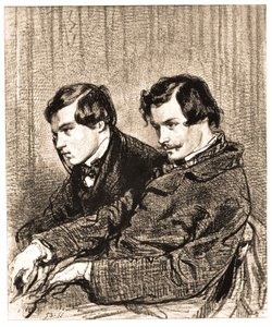 Les frères Goncourt. Dessin, collection privée