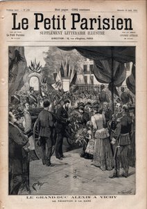 Le Grand-Duc Alexis Alexandrovitch (Aleksei Aleksandrovich Romanov) (1850-1908) à Vichy - La réception à la gare - Gravure dans « Le Petit Parisien » de 1891 - Collection privée - Anonymous Anonymous