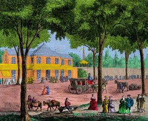 Le café turc sur le boulevard du Temple à Paris en 1780. Gravure. Collection privée