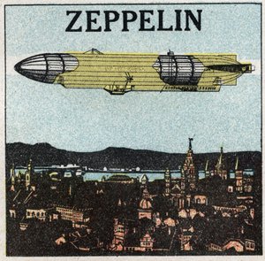 Les ballons : zeppelin. Illustration anonyme de 1925.