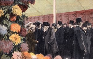 La fête du chrysanthème : exposition officielle de chrysanthèmes. Gravure. Un des journaux « Le petit parisien » du 20/11/1910. Collection privée. - Anonymous Anonymous
