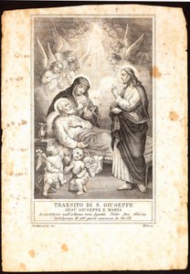 La mort de Saint Joseph. Image pieuse