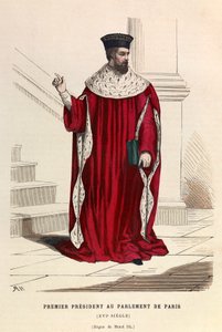 Le premier président du Parlement de Paris au 16e siècle sous le règne du roi Henri III - collection privée