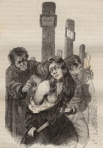 La marque au bagne de Rochefort au XIXe siècle. Gravure dans « Histoire des bagnes depuis leur création à nos jours » (1877) par Pierre Zaccone (1817-1895). Collection privée