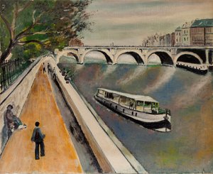 Le nouveau pont à Paris en 1950 - peinture anonyme - Anonymous Anonymous