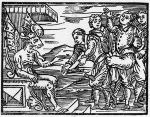 Les sorciers rendent hommage au diable - « Compendium Maleficarum », traite des sorcières, de leurs maux et de leurs sortilèges par Francesco Maria Guazzo ou Guaccio ou Guaccius (15??? -16??) 1608 Collection privée - Anonymous Anonymous
