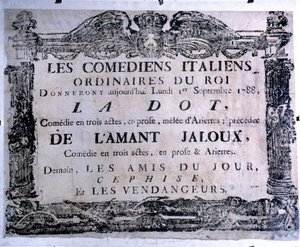 Affiche de théâtre présentant la pièce 