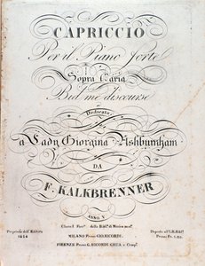 Page de titre de la partition musicale de Capriccio par F Kalkbrenner - Anonymous Anonymous
