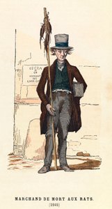 Un marchand de mort aux rats en 1845 à Paris, gravure, collection privée