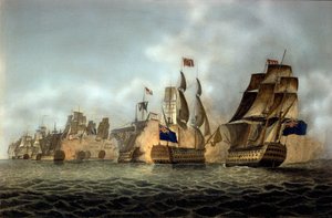 Vue de la bataille du cap Saint-Vincent le 14/02/1797 Gravure de 1798 - Anonymous Anonymous
