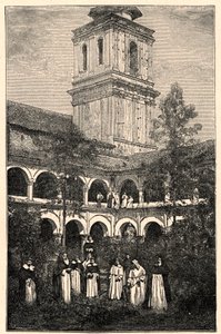 Vue du couvent dominicain à Quito, Équateur. Gravure dans "Les Missions Catholiques au XIXe Siècle" par Louis-Eugène Louvet. Collection privée. - Anonymous Anonymous