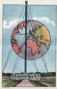 Vue de la station continentale appartenant à la station T.S.F. de Saint Assisi en France. Illustration anonyme de 1925. Collection privée.
