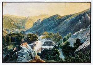 La vallée de Vorderbruehl en Basse-Autriche et Husarentempel un petit bâtiment romantique avec une vue ... (photo) - Anonymous Anonymous