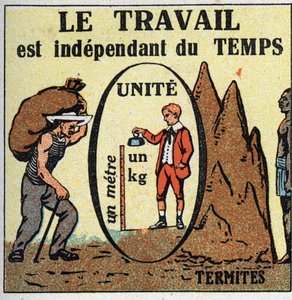 Travail et puissance : le travail dépend du temps. Illustration anonyme de 1925.
