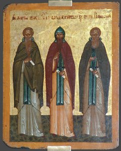 Saints Chariton le Confesseur, Barlaam de Khutyn et Serge de Radonège, XVe siècle