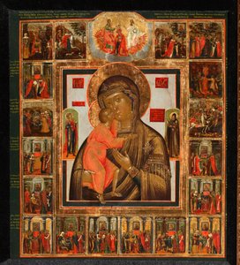 La Mère de Dieu Feodorovskaya avec les merveilles, milieu du 19e siècle