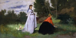 Deux dames dans un paysage
